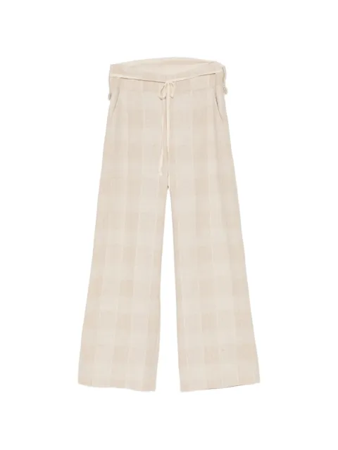 YOUNG N SANG check-pattern drawstring trousers