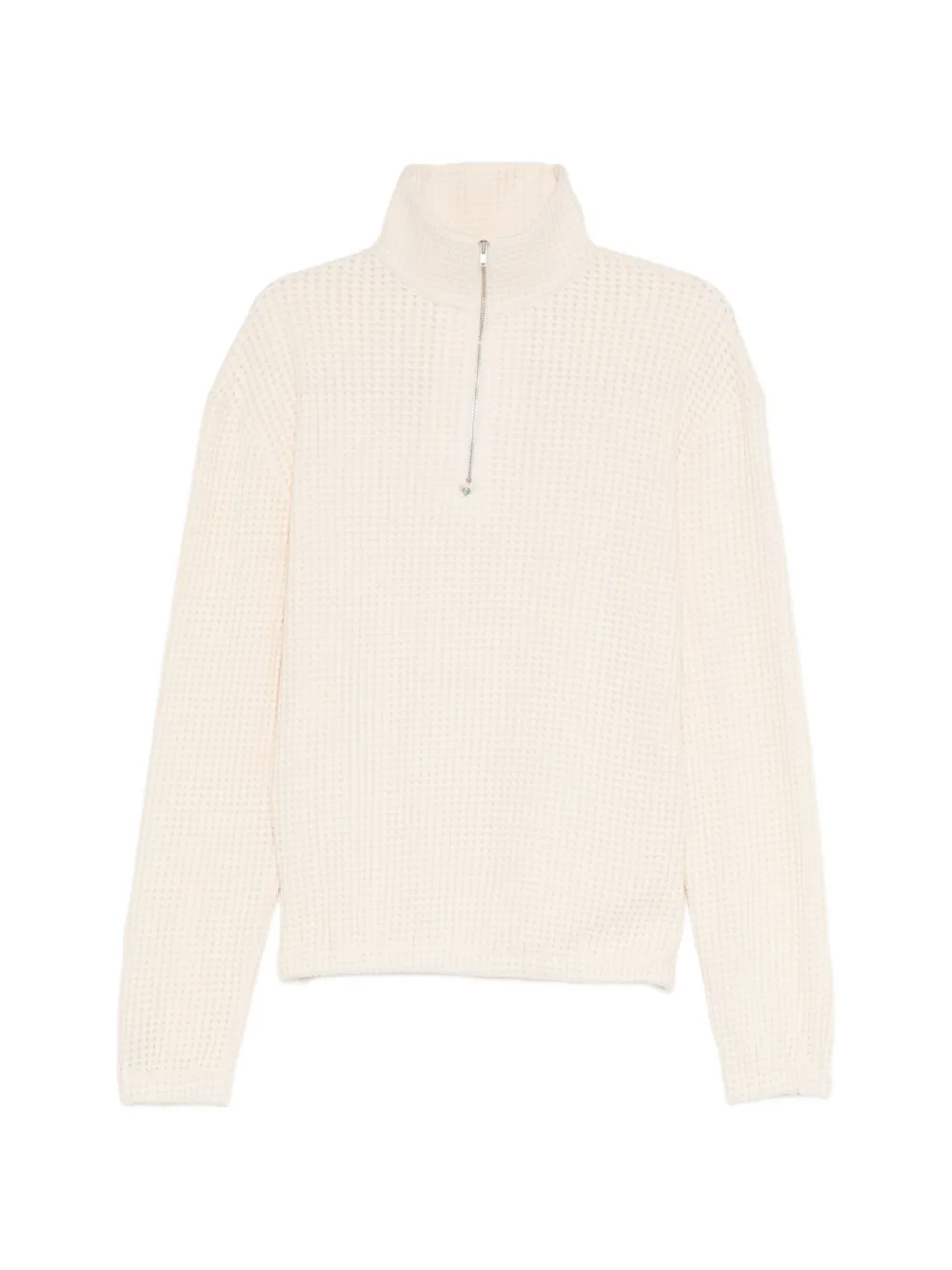YOUNG N SANG waffle-knit quarter-zip sweater