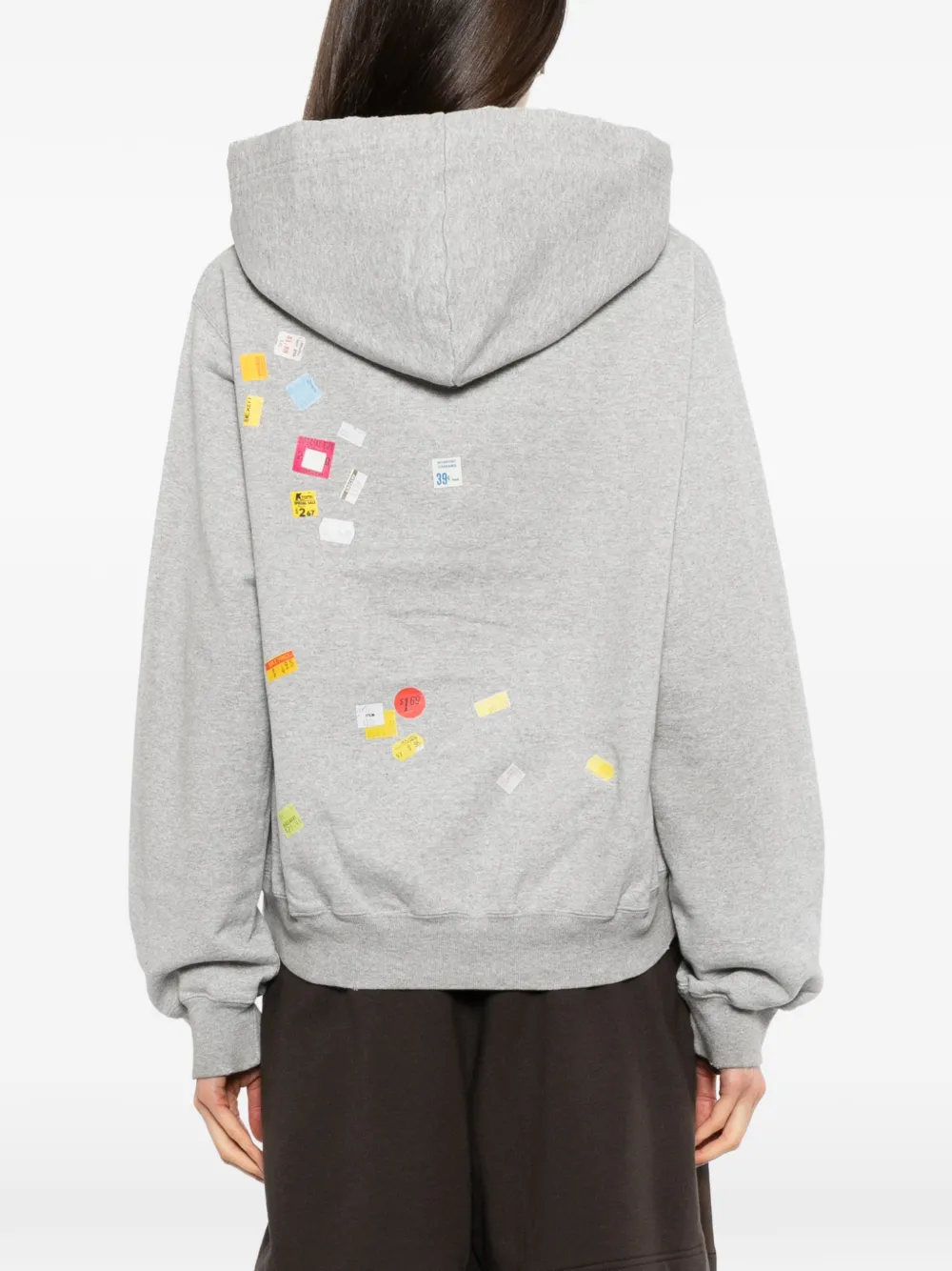 Maison MIHARA YASUHIRO price tag sticker printed hoodie Grijs