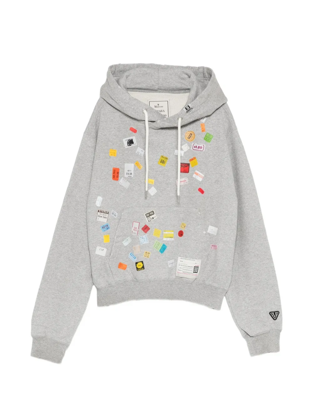 Maison MIHARA YASUHIRO price tag sticker printed hoodie - Grau