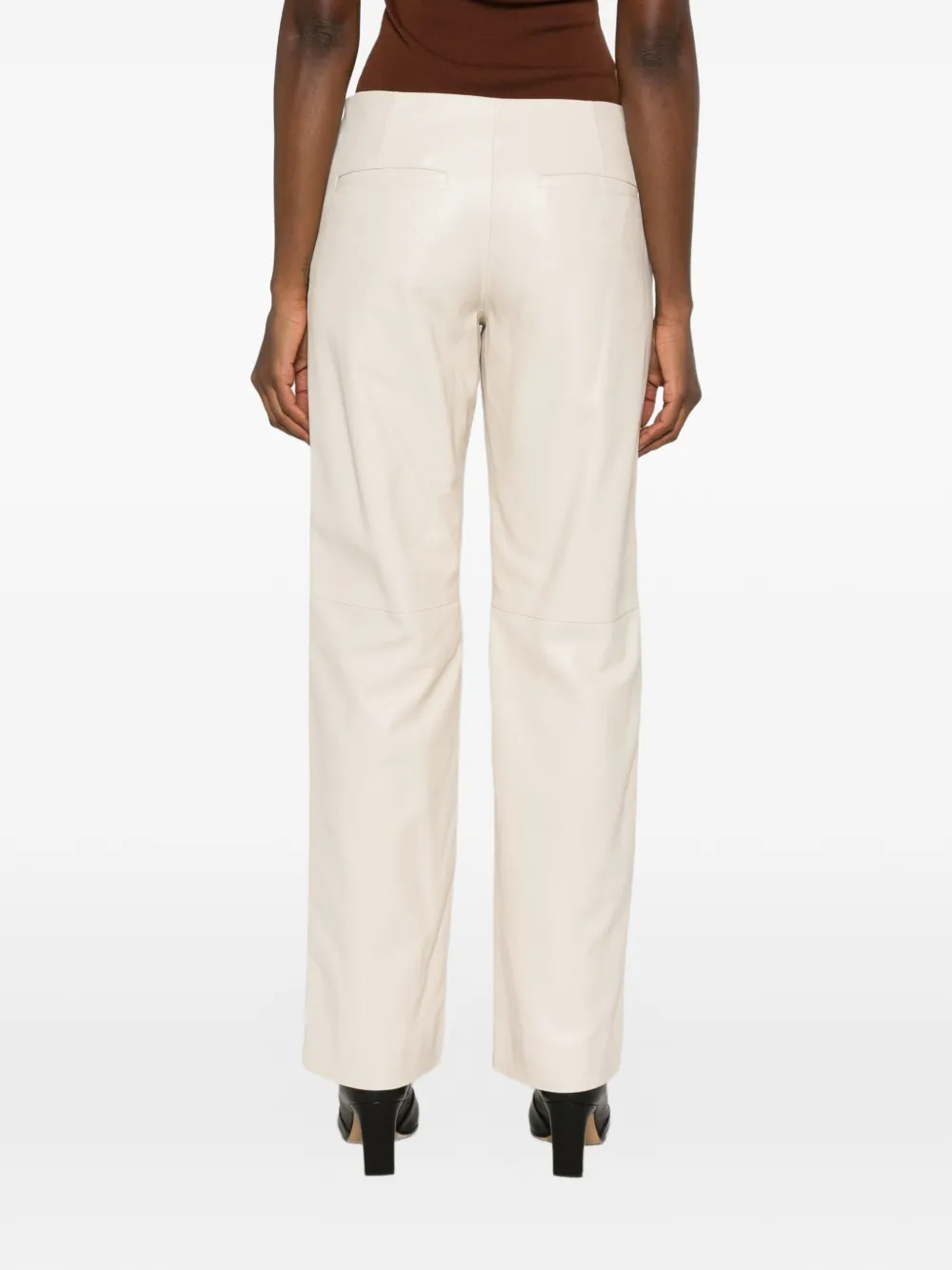 TOTEME Leren broek Beige