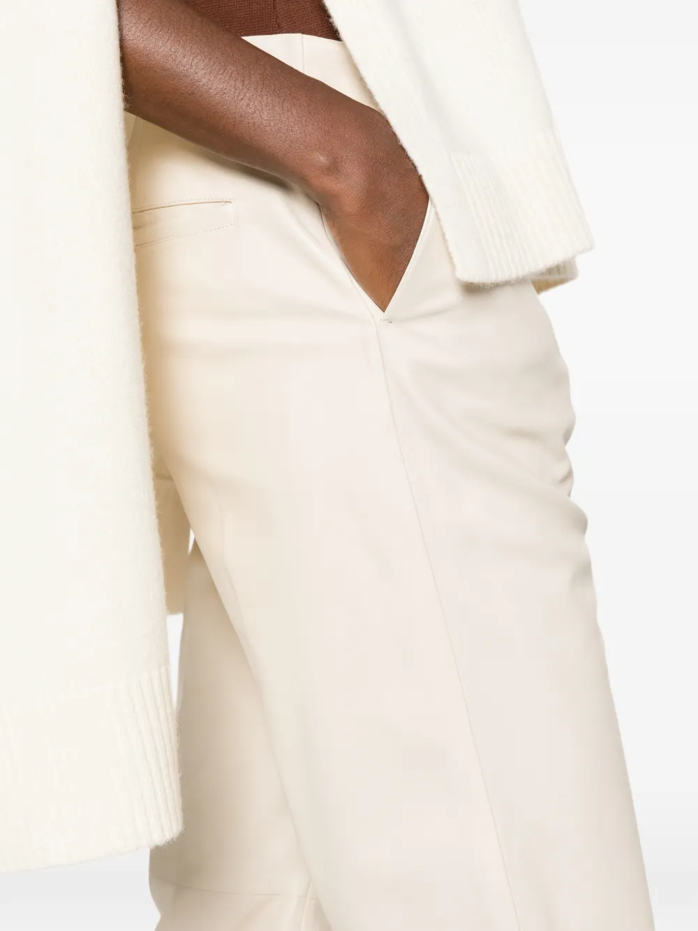 TOTEME Leren broek Beige