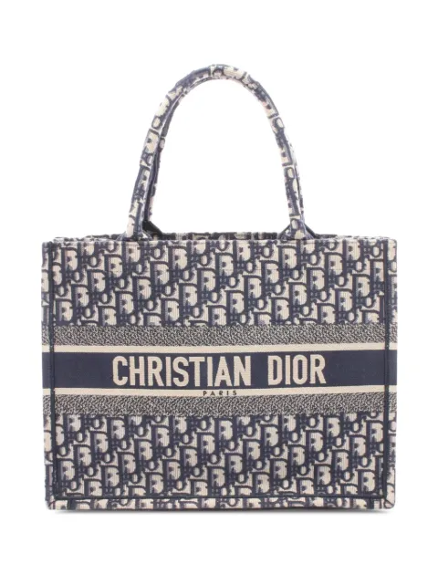 Christian Dior Pre-Owned 2015-2026 tote Book mediana de lona Oblique con bordado