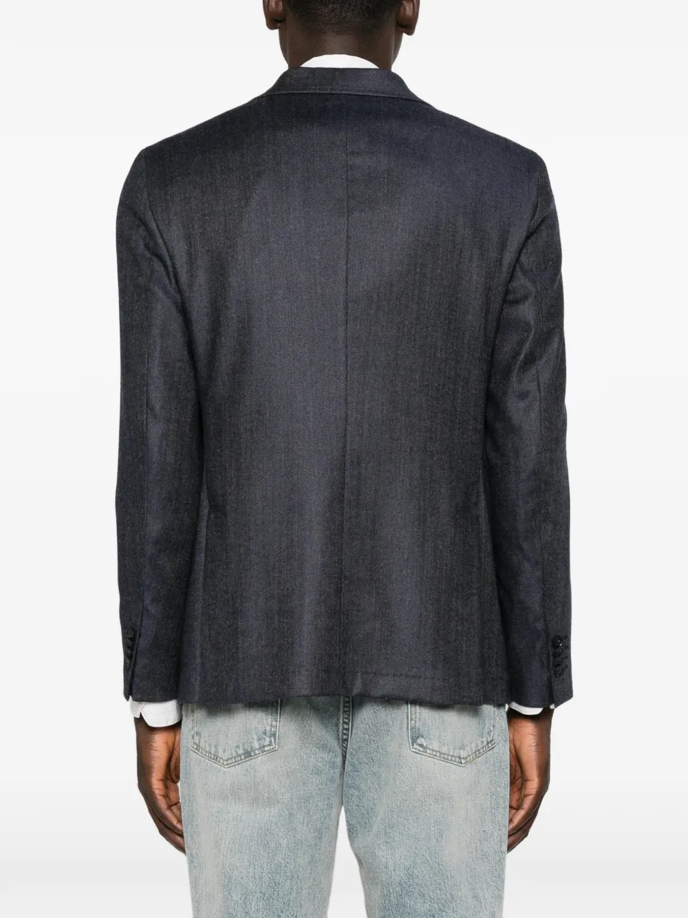 Manuel Ritz Blazer met enkele rij knopen en gekerfde revers Blauw