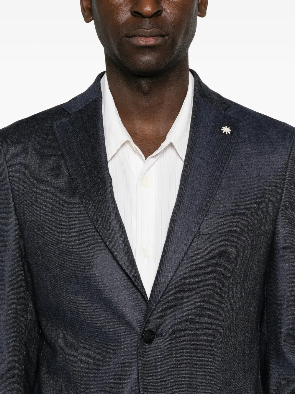 Manuel Ritz Blazer met enkele rij knopen en gekerfde revers Blauw