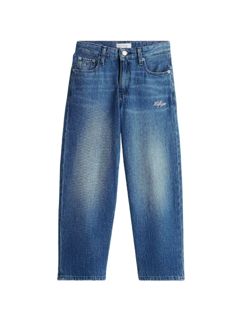 Tommy Hilfiger Junior logo-embroidered five-pocket jeans
