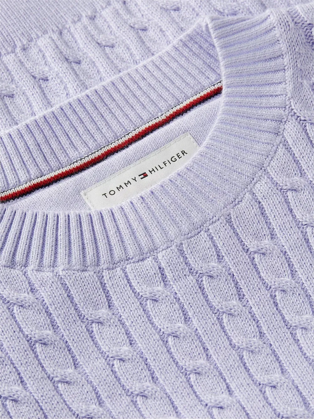 Tommy Hilfiger Junior cable-knit cotton sweater Paars