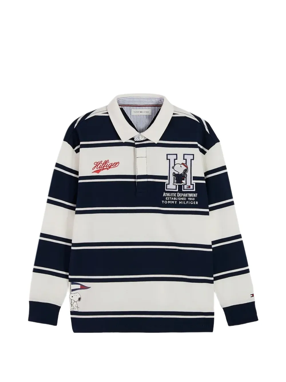 Tommy Hilfiger Junior x Peanuts gestreept poloshirt met lange mouwen Wit