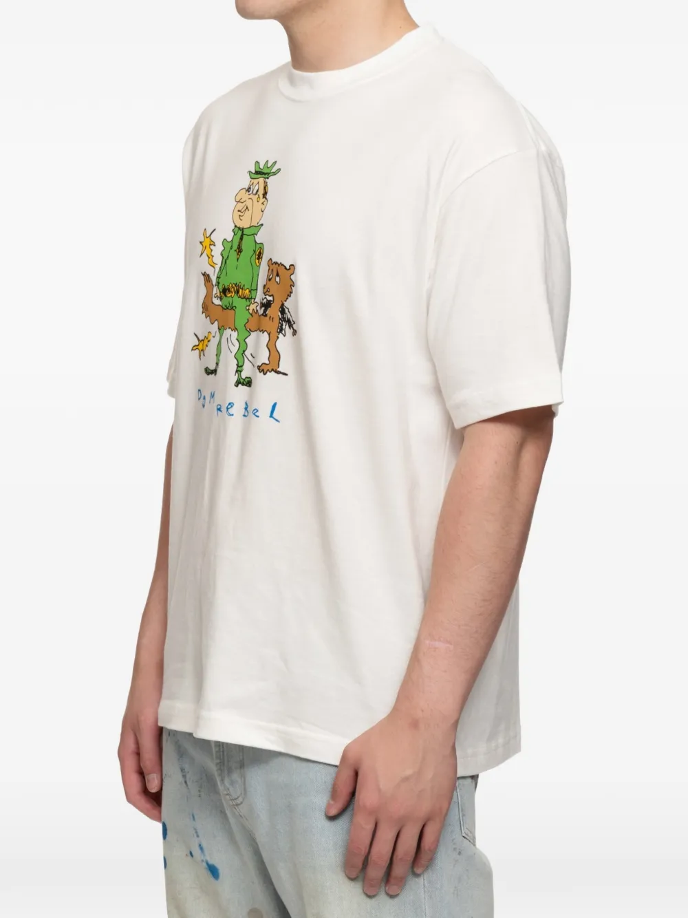 DOMREBEL Booboo T-shirt met grafische print Wit
