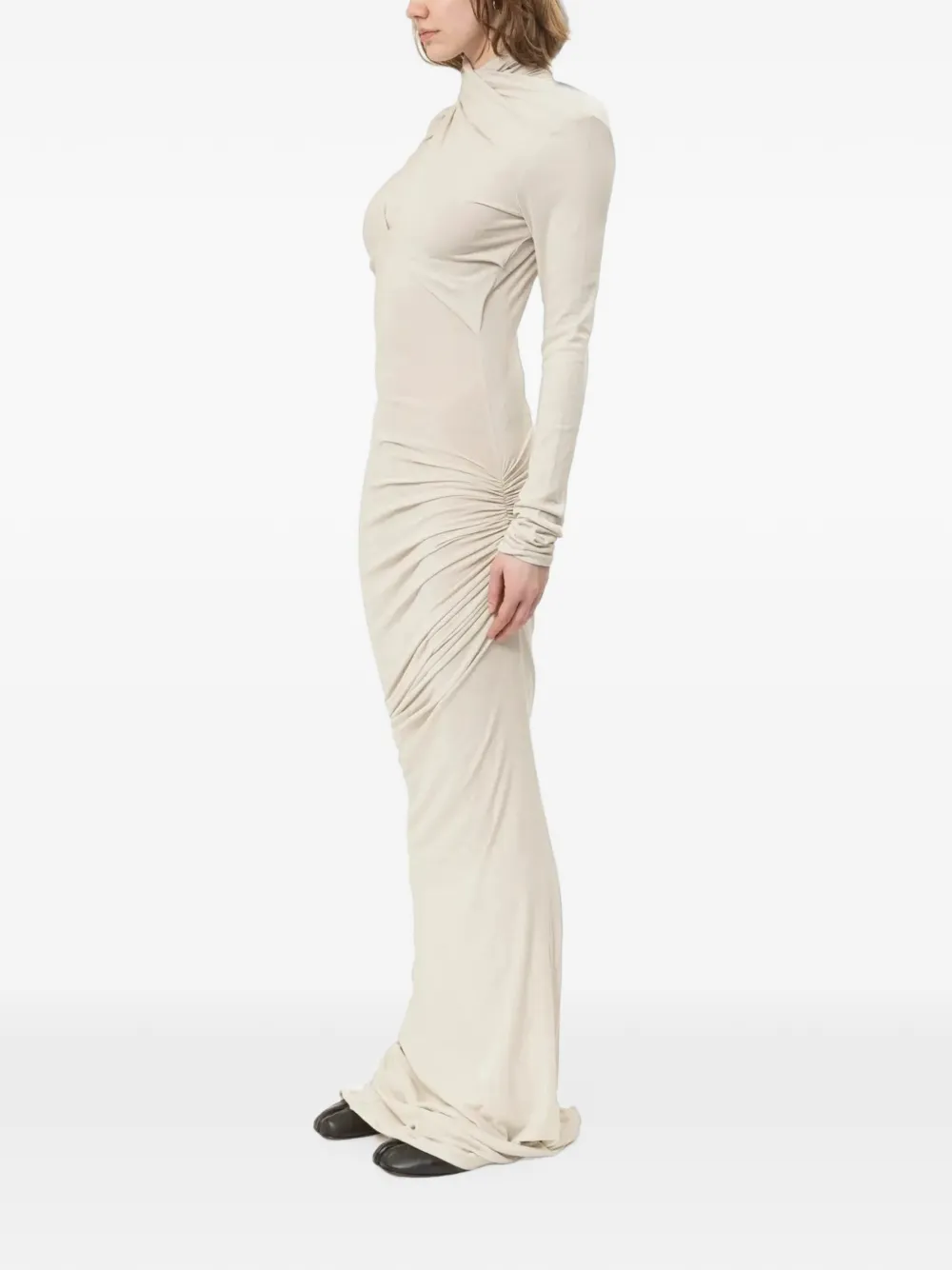 ENTIRE STUDIOS Gres gedrapeerde jurk Beige