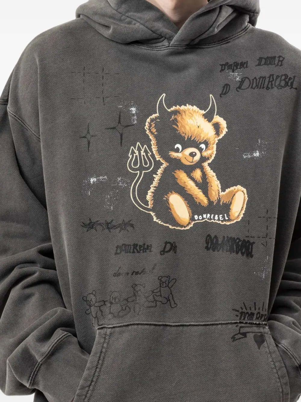 DOMREBEL Lil Dev graphic-print hoodie Zwart