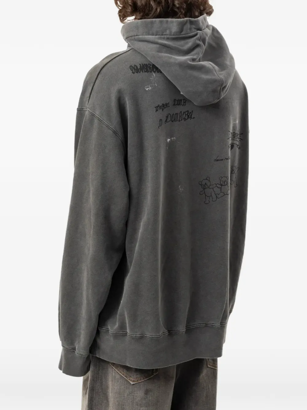 DOMREBEL Lil Dev graphic-print hoodie Zwart
