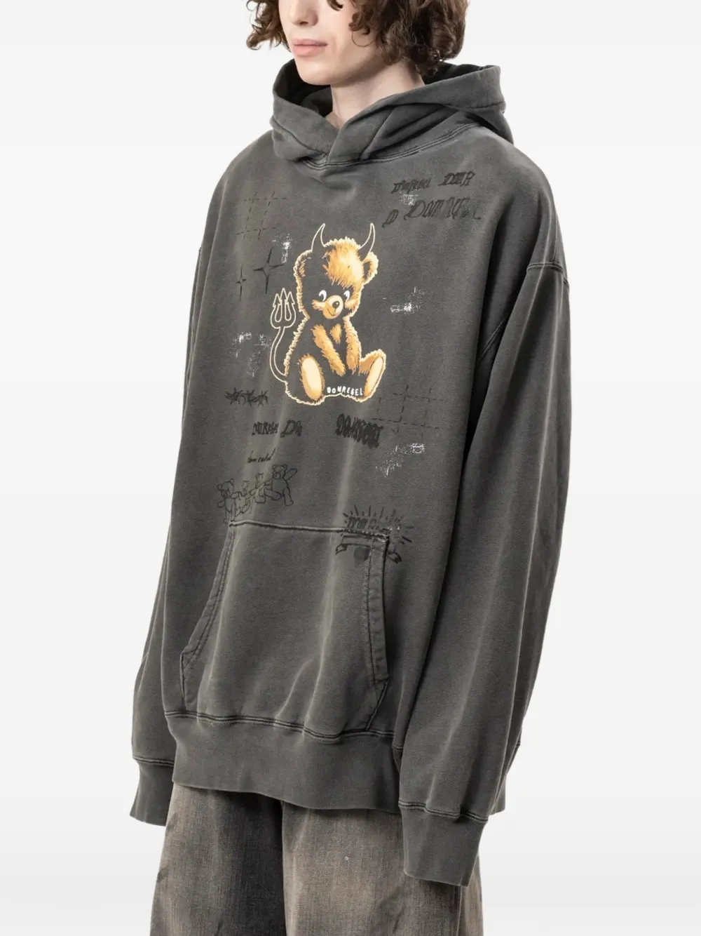 DOMREBEL Lil Dev graphic-print hoodie Zwart