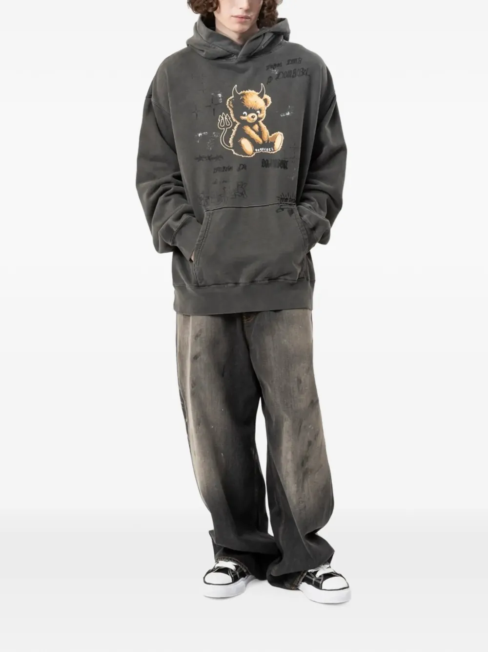 DOMREBEL Lil Dev graphic-print hoodie Zwart