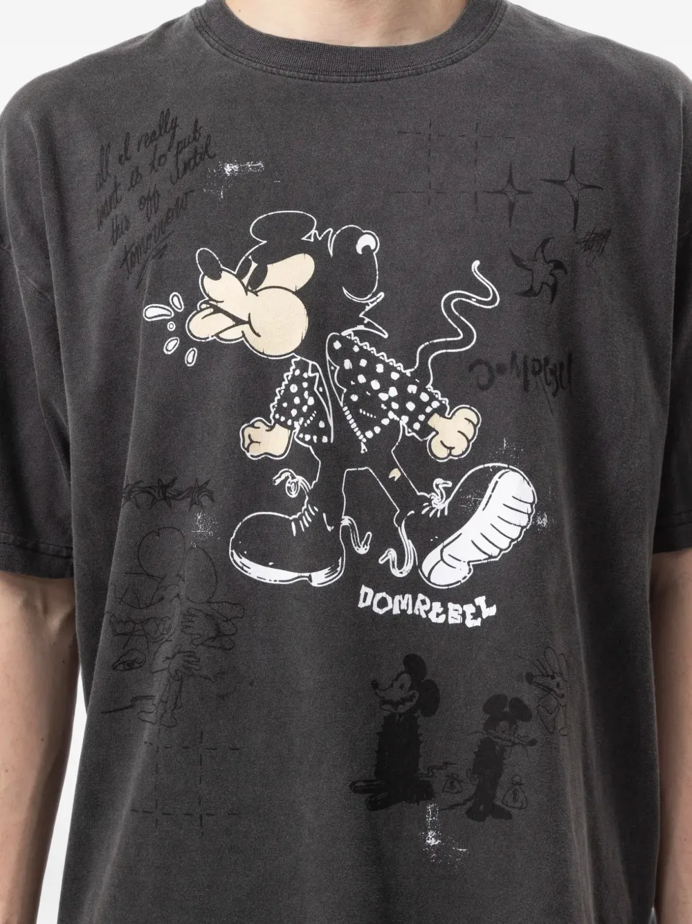 DOMREBEL T-shirt met grafische print Grijs