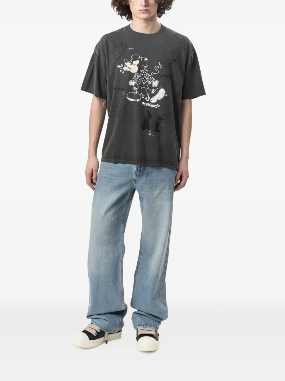 DOMREBEL T-shirt met grafische print Grijs