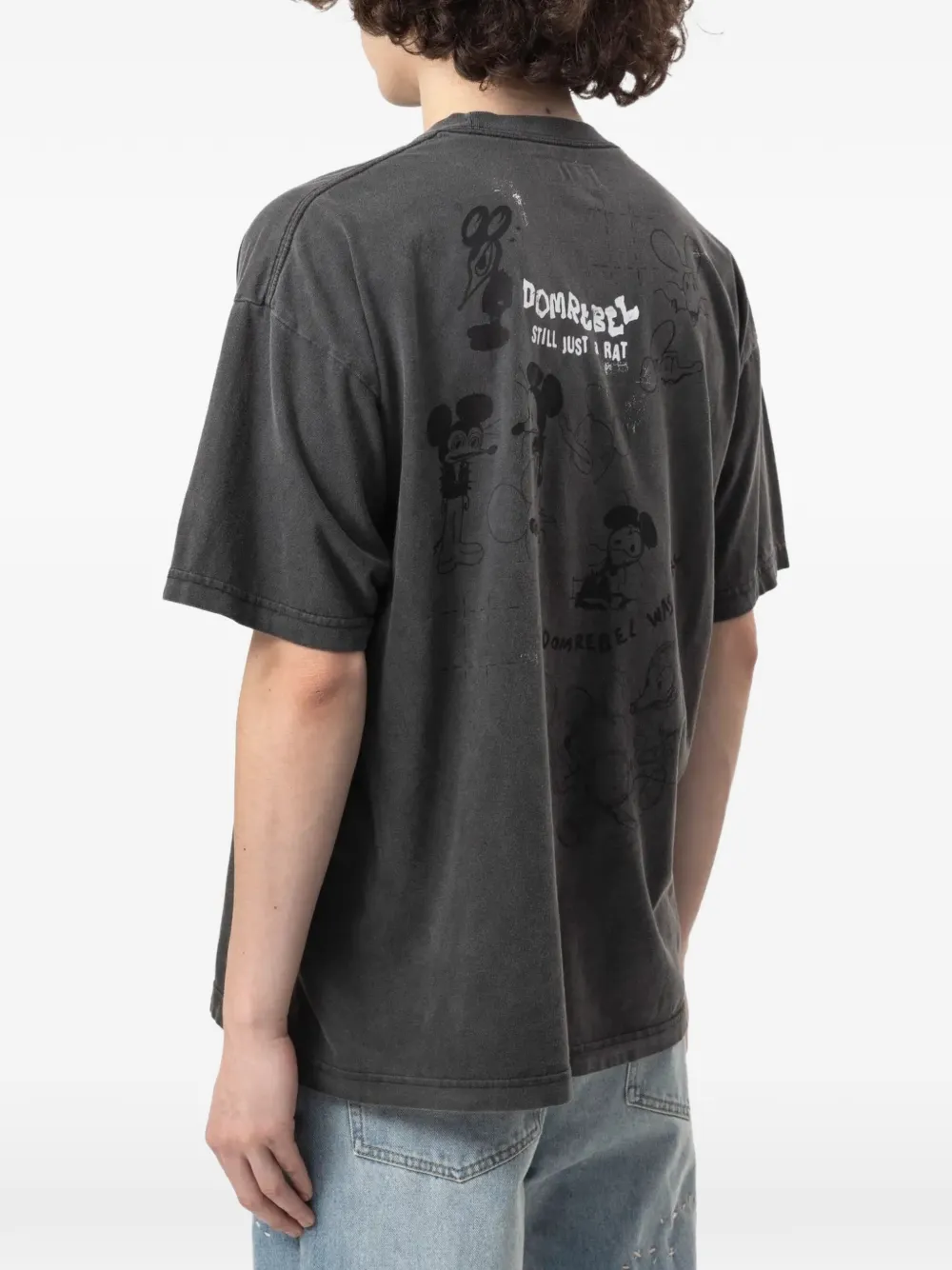DOMREBEL T-shirt met grafische print Grijs