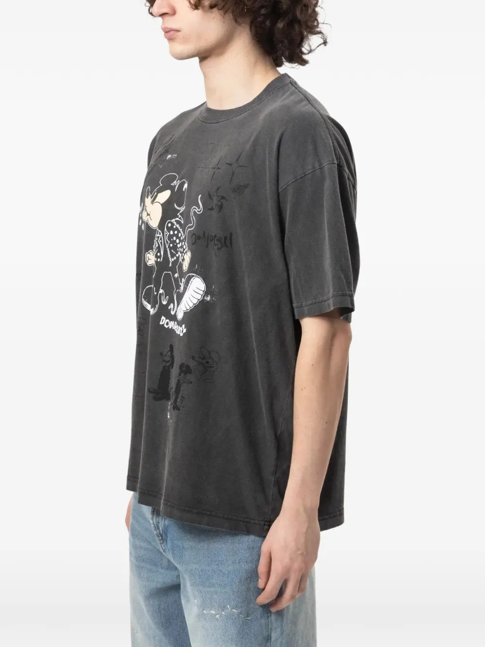 DOMREBEL T-shirt met grafische print Grijs