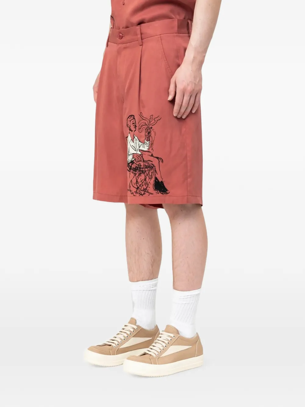 KidSuper Tecnacolor Dreams embroidered shorts Rood
