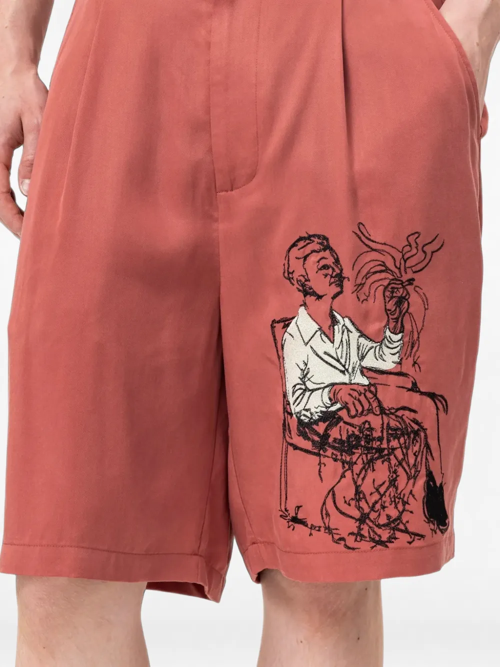 KidSuper Tecnacolor Dreams embroidered shorts Rood