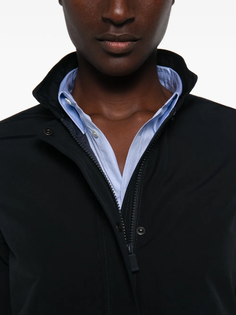 ASPESI Jack met opgestikte zak en hoge hals Blauw