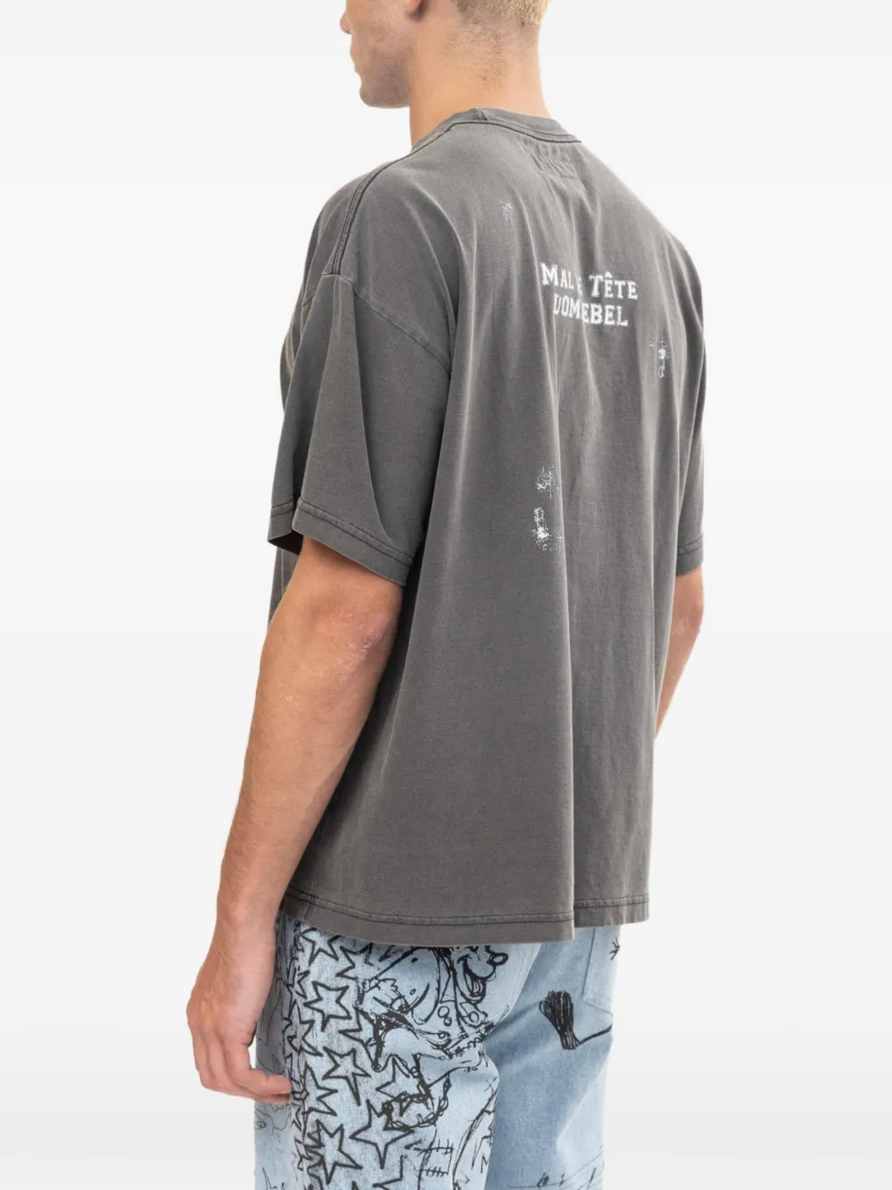 DOMREBEL Katoenen T-shirt met grafische print Grijs