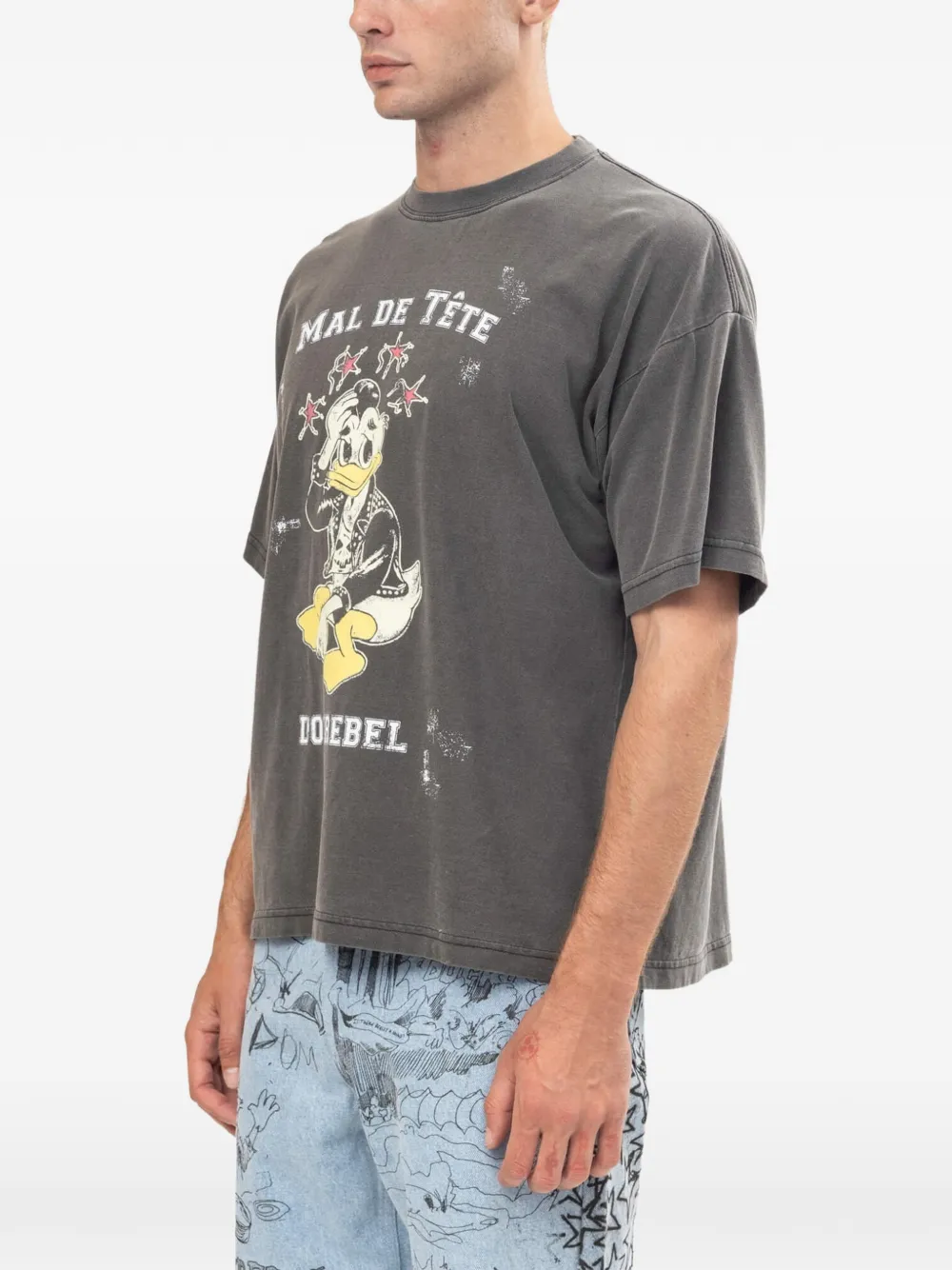 DOMREBEL Katoenen T-shirt met grafische print Grijs