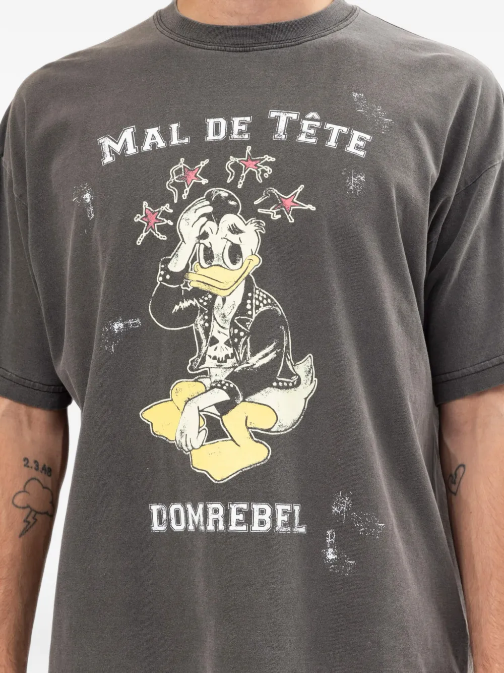 DOMREBEL Katoenen T-shirt met grafische print Grijs