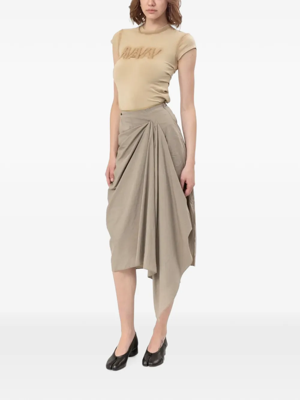 ENTIRE STUDIOS Fleur asymmetrical draped skirt - Toni neutri