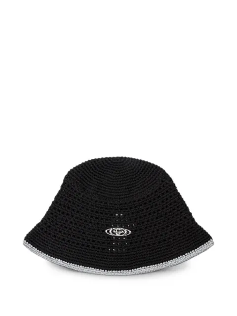 Casablanca crochet logo-plaque bucket hat