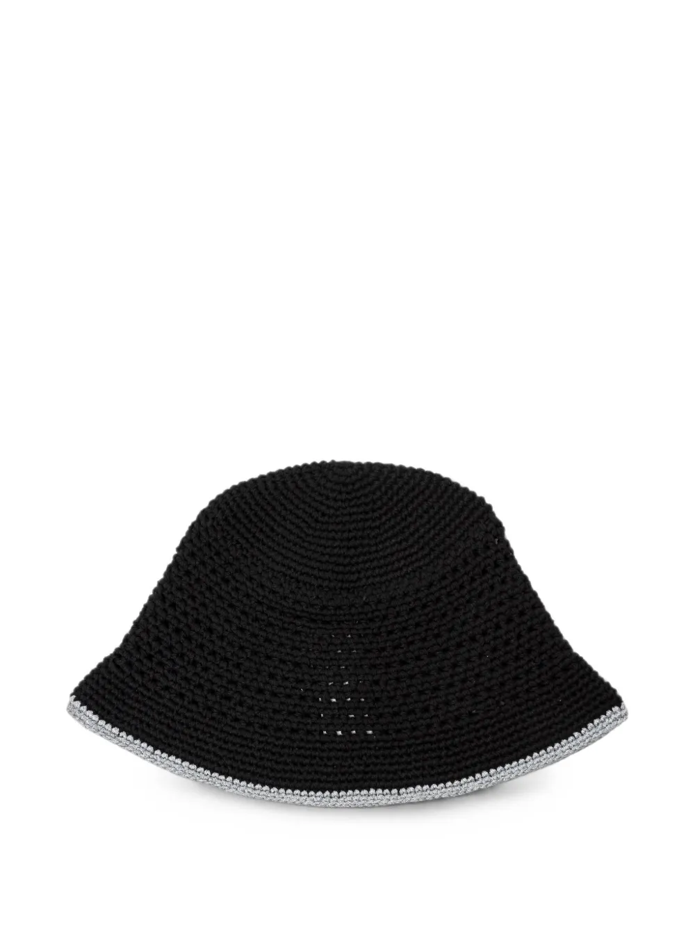 Casablanca crochet logo-plaque bucket hat Zwart