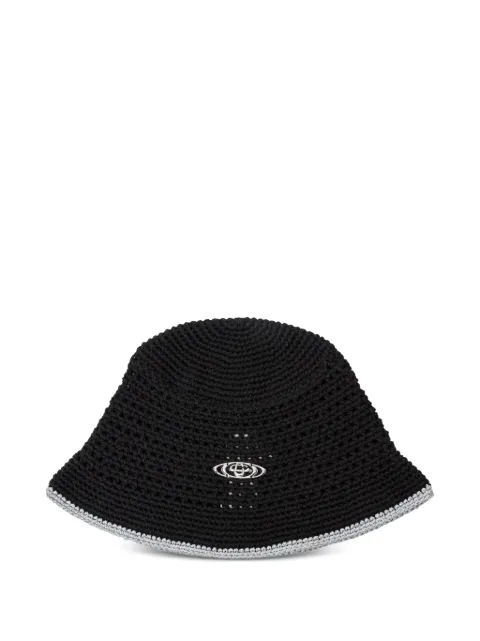 Casablanca crochet logo-plaque bucket hat