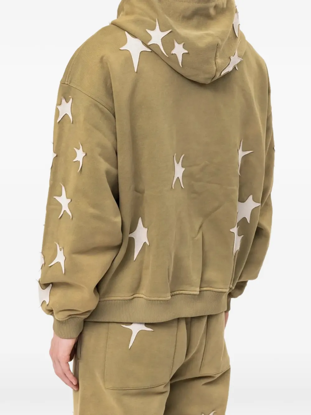 KidSuper patchwork star-appliqué hoodie Groen