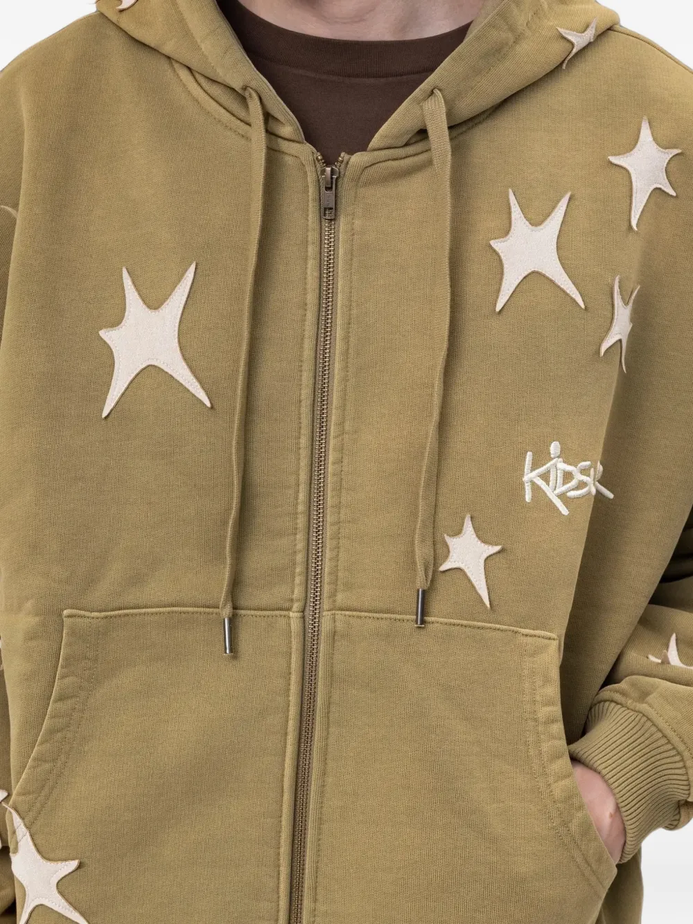KidSuper patchwork star-appliqué hoodie Groen