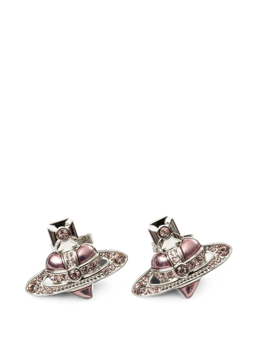 Vivienne Westwood New Diamante Heart Orb stud earrings