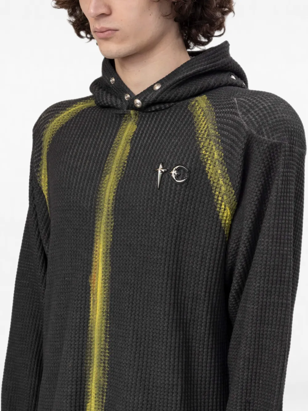 THUG CLUB Bulk wafelgebreide hoodie Zwart