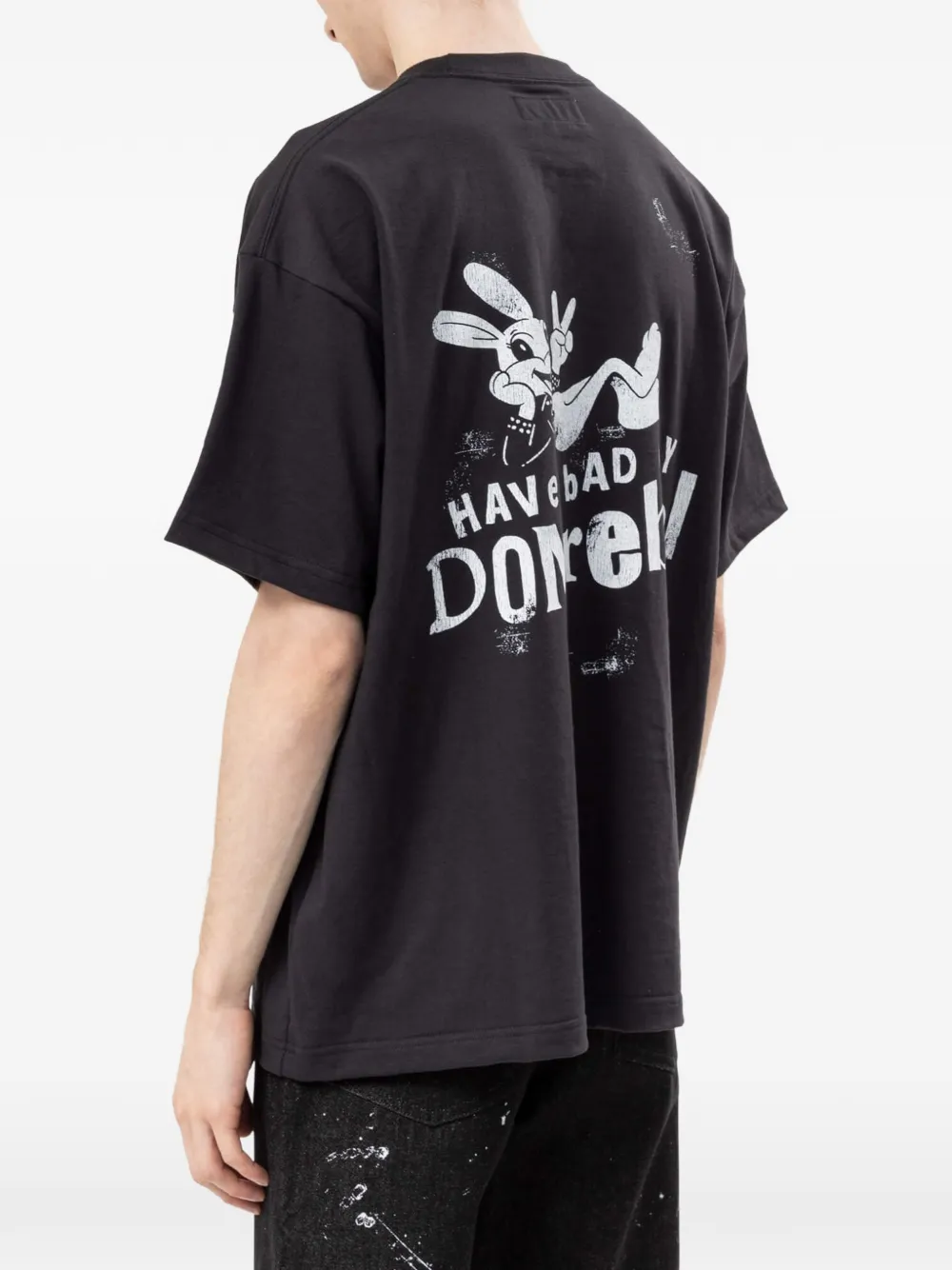 DOMREBEL T-shirt met grafische print Zwart