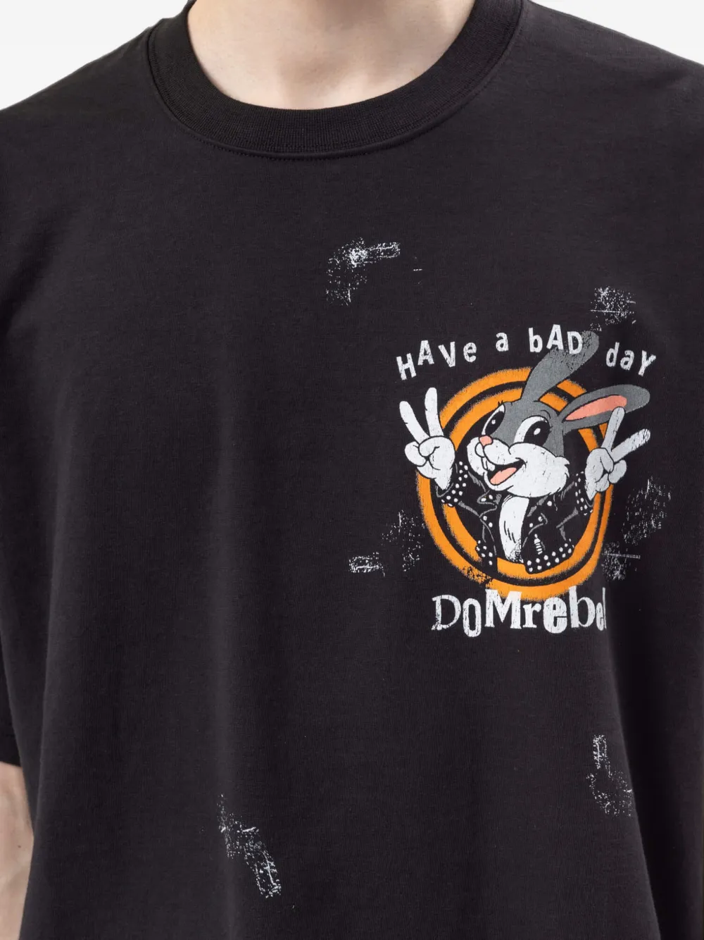 DOMREBEL T-shirt met grafische print Zwart