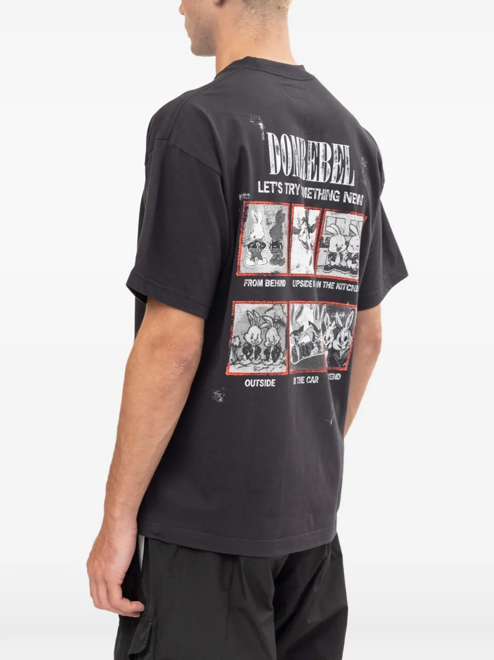 DOMREBEL Saturday grafische print T-shirt Zwart