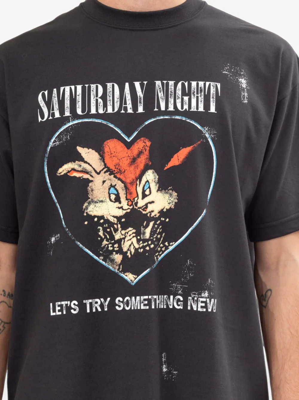 DOMREBEL Saturday grafische print T-shirt Zwart