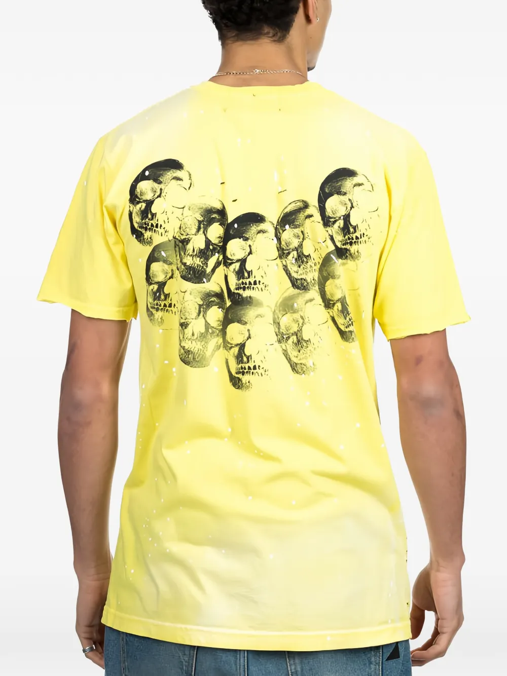 DOMREBEL Amigos T-shirt met verfspatten Geel