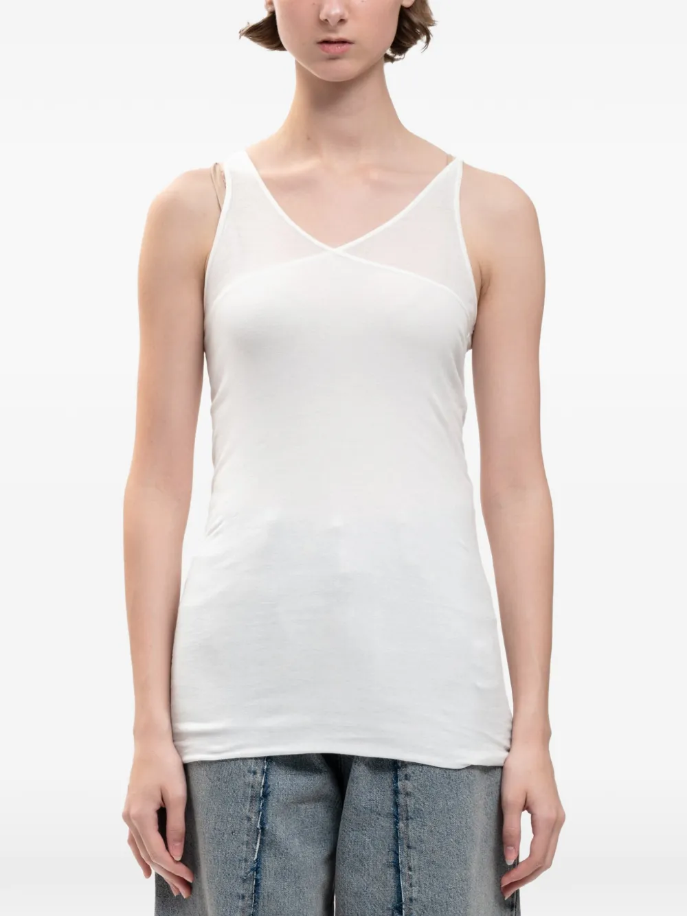 Rick Owens DRKSHDW Double Ziggy Banana tank top - Bianco