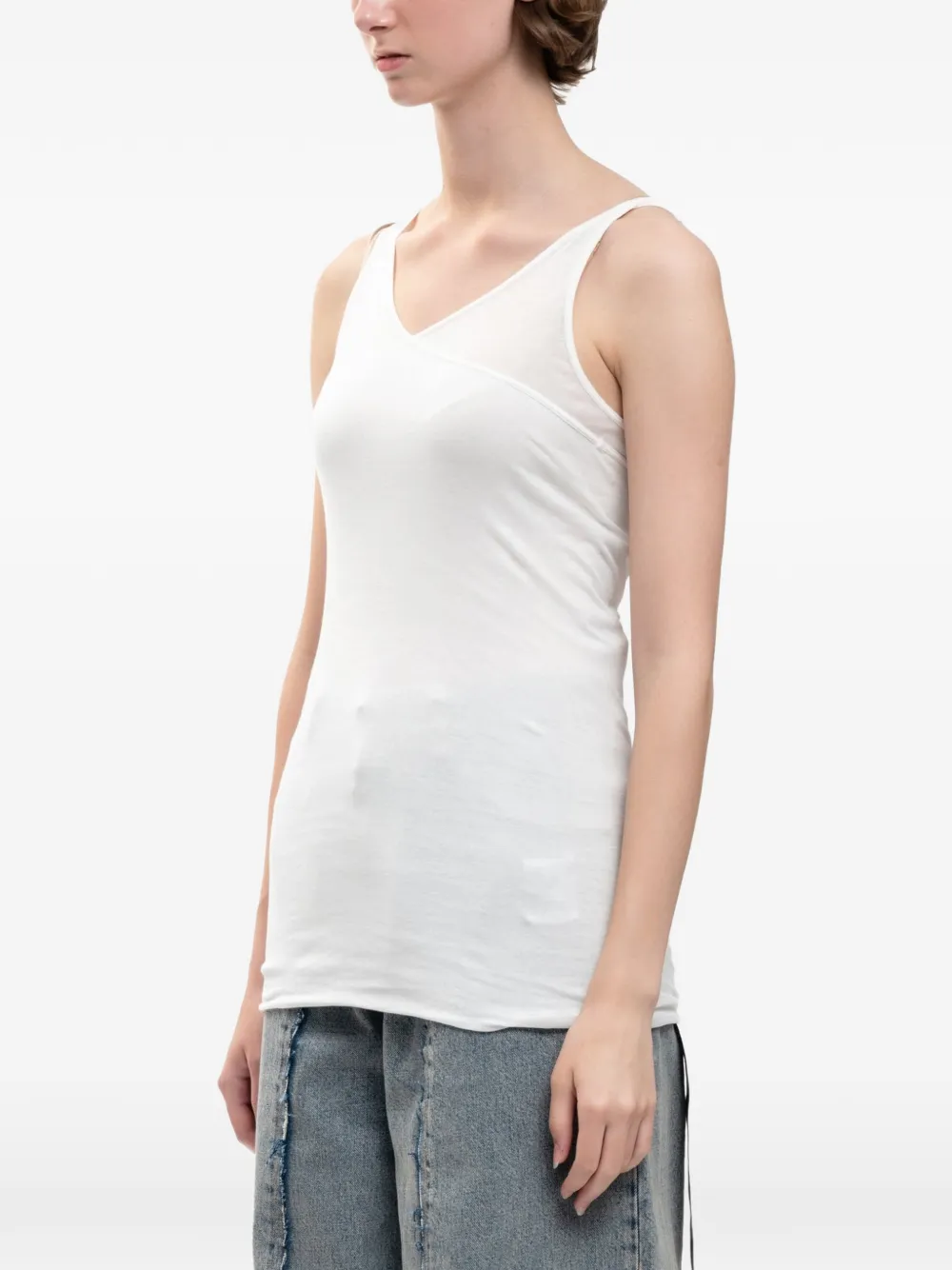 Rick Owens DRKSHDW Double Ziggy Banana tank top Wit