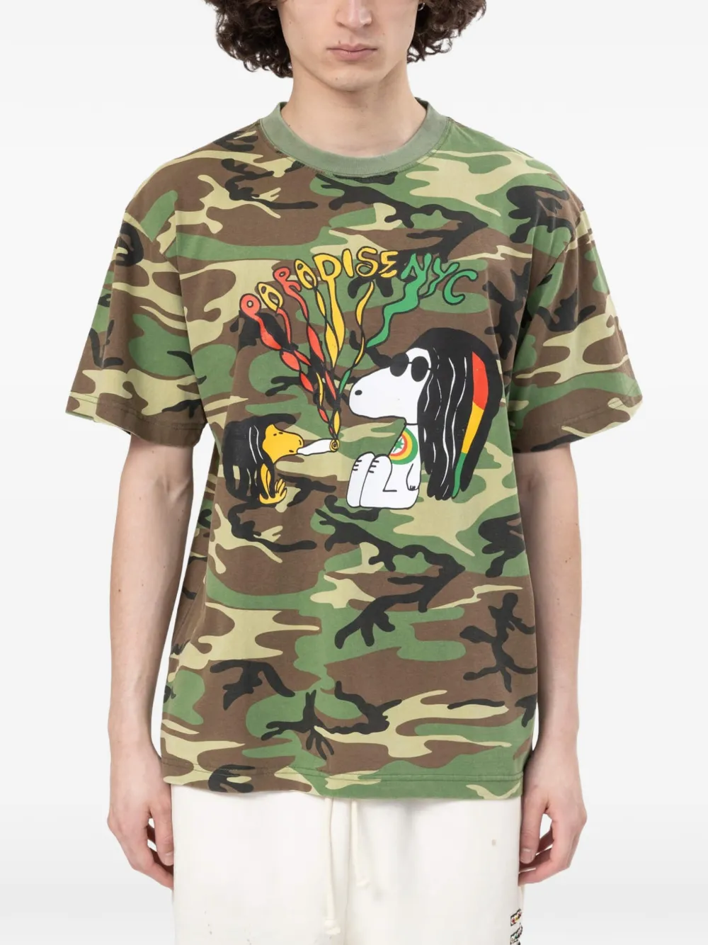 PARADISE NYC Beaglize graphic-print camouflage T-shirt