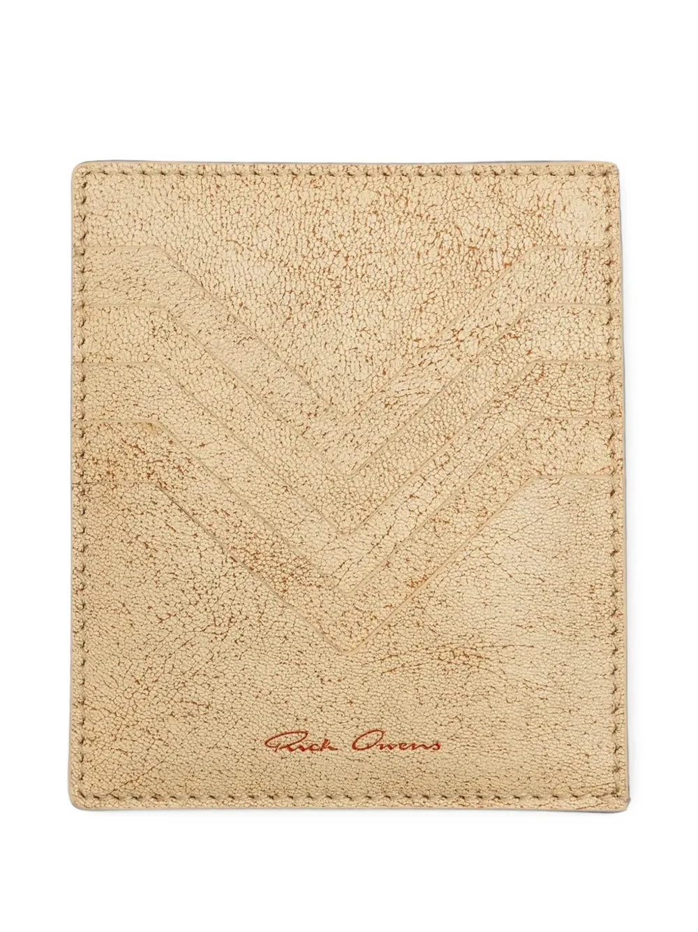 Rick Owens chevron-detail leather card holder