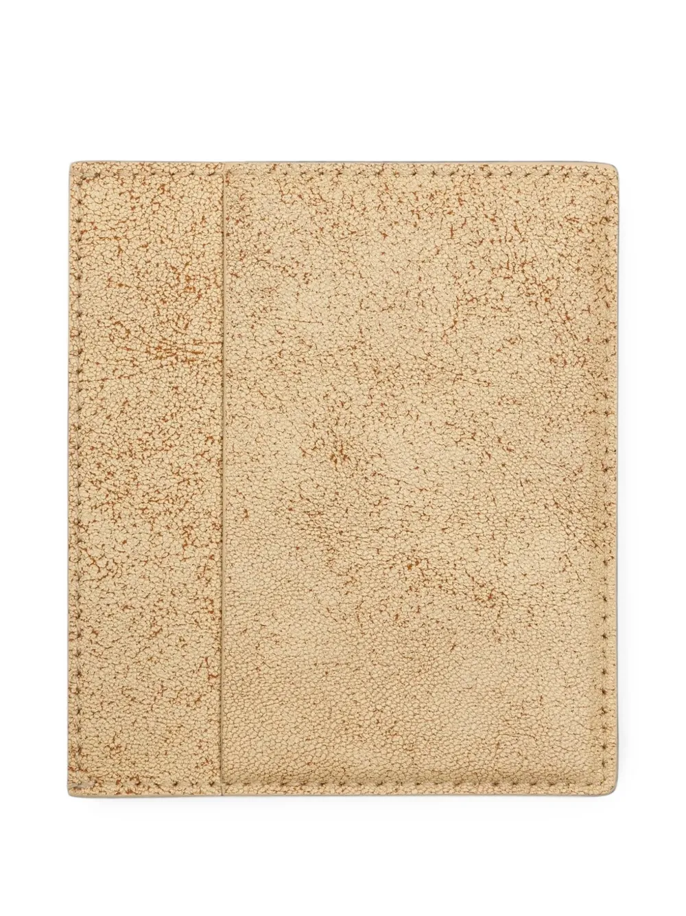 Rick Owens chevron-detail leather card holder Beige