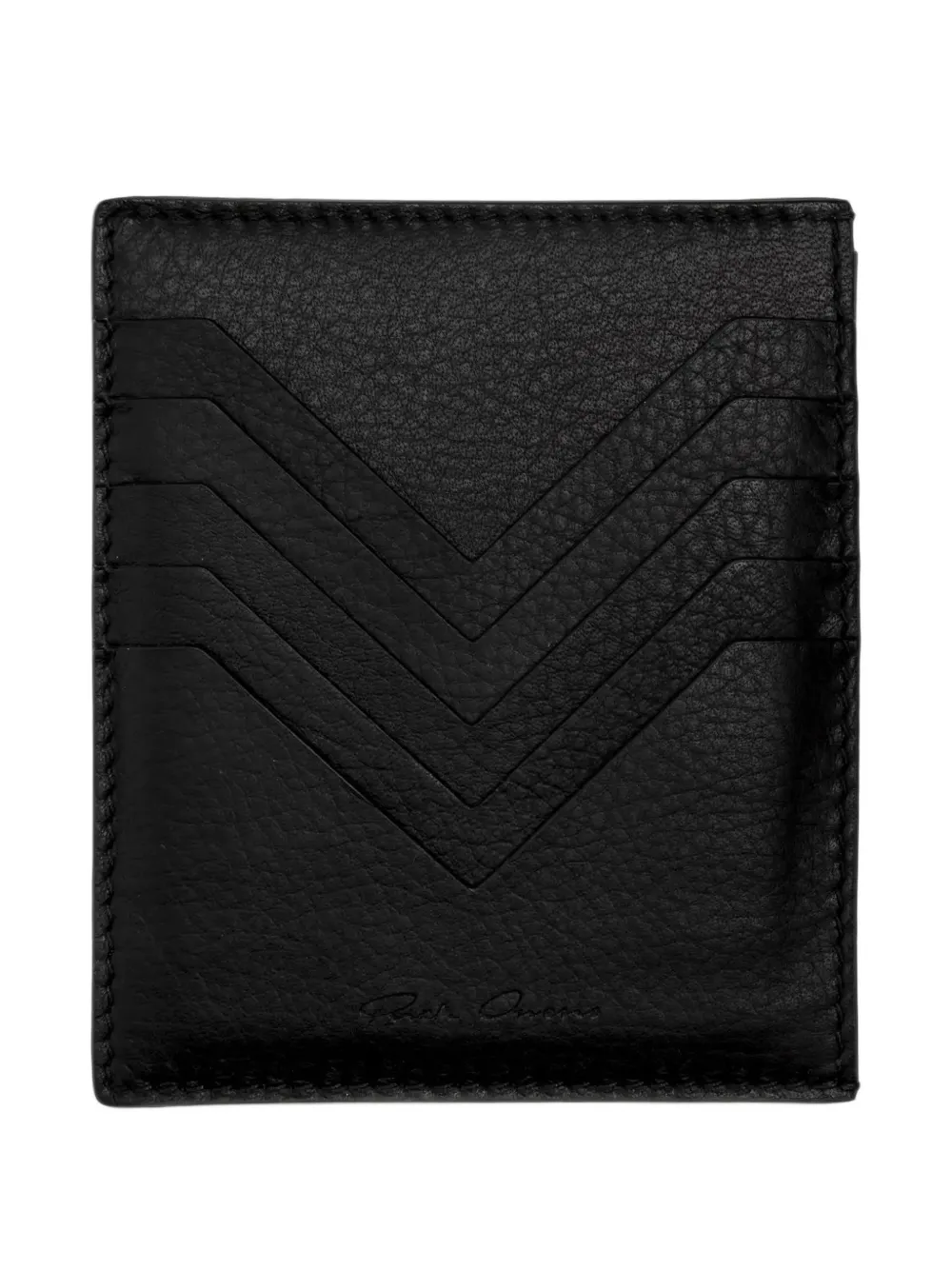Rick Owens chevron-stitched leather card holder