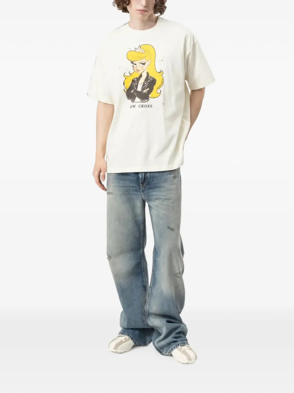 DOMREBEL Eyeroll T-shirt met grafische print Wit