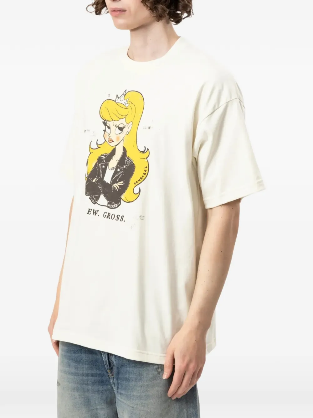 DOMREBEL Eyeroll T-shirt met grafische print Wit