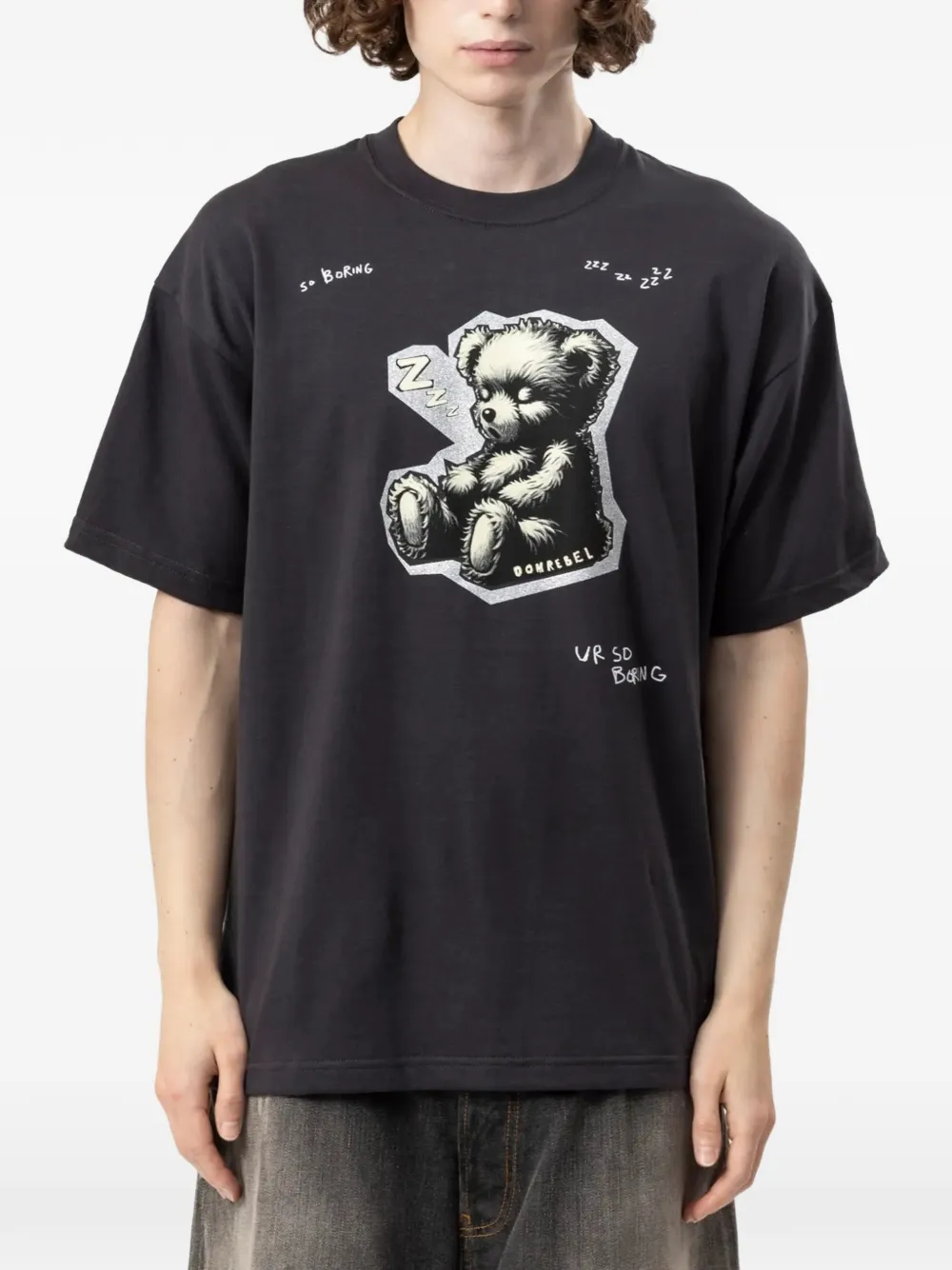 DOMREBEL ZZZ Bear graphic-print T-shirt